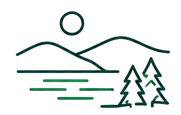 Symbol av utsikt over natur, fjell og vann
